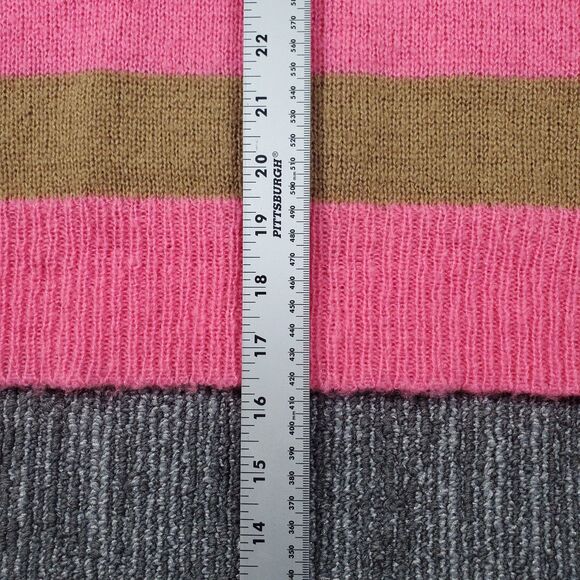 J. CREW Women’s XS Wool Mohair Blend V-Neck Button Shoulder Sweater Pink Striped - Picture 10 of 10